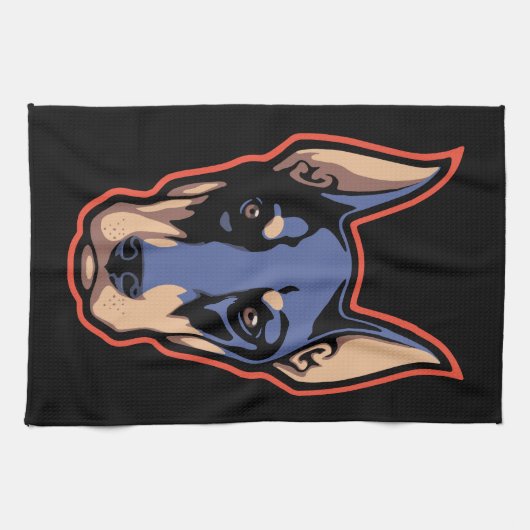 Linge De Cuisine Visage de dobermann (Horizontal)