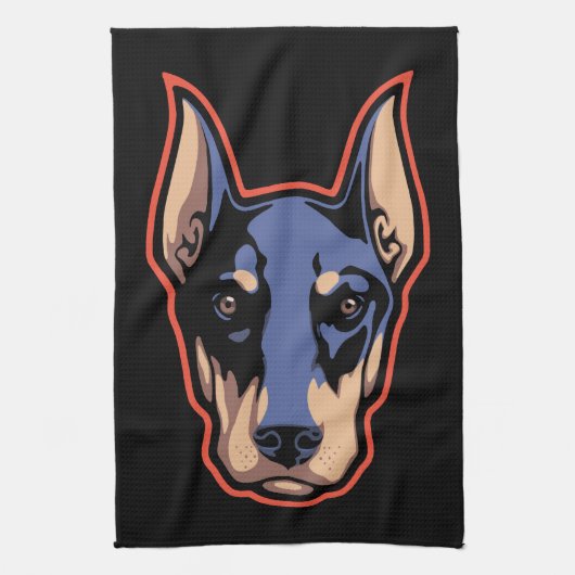 Linge De Cuisine Visage de dobermann (Vertical)