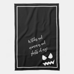 Linge De Cuisine Visage de fantôme effrayant Halloween noir et blan