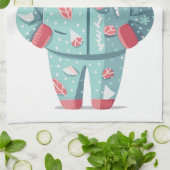 Linge De Cuisine Visage de garçon de Noël Personnalisé  (Plié)