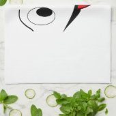 Linge De Cuisine Visage drôle - noir et rouge (Plié)