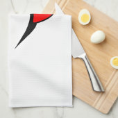 Linge De Cuisine Visage drôle - noir et rouge (Quart Plié)