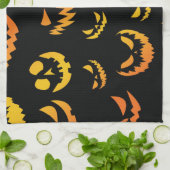 Linge De Cuisine Visage du Citrouille Jack-o'-lantern (Plié)