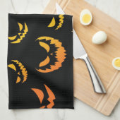 Linge De Cuisine Visage du Citrouille Jack-o'-lantern (Quart Plié)