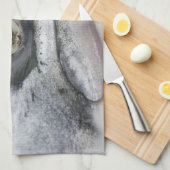 Linge De Cuisine Visage Saumon argenté (Quart Plié)