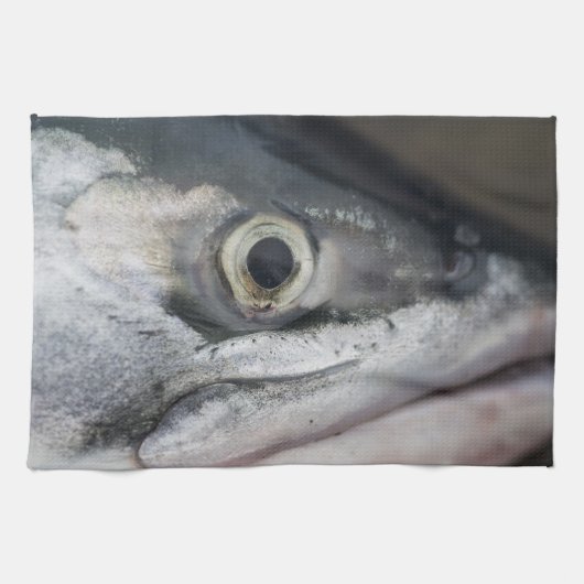 Linge De Cuisine Visage Saumon argenté (Horizontal)