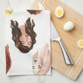 Linge De Cuisine Visages colorés (Quart Plié)