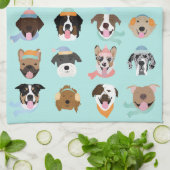 Linge De Cuisine Visages de chiens d'hiver (Plié)