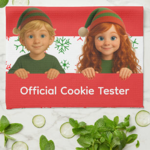 Linge De Cuisine Visages d'elfes drôles Testeur de cookies offici