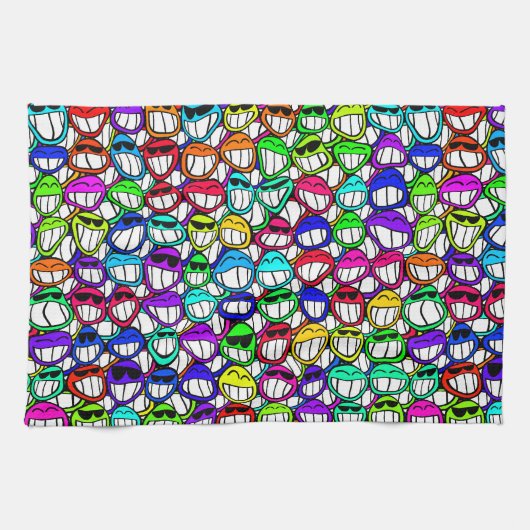 Linge De Cuisine Visages souriants cool (Horizontal)