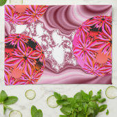 Linge De Cuisine Vision rose de framboise, flocons abstraits de (Plié)