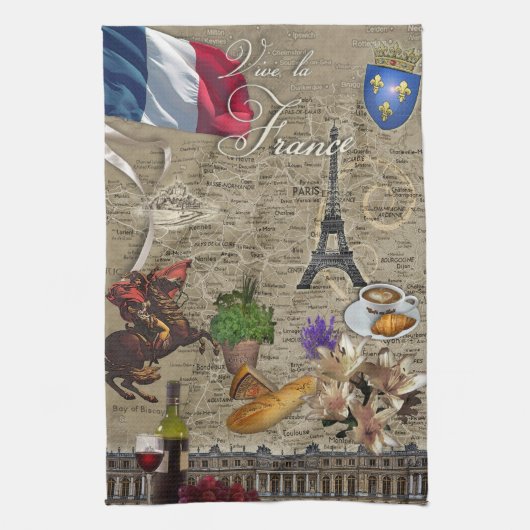 Linge De Cuisine Vive la France Kitchen Towel (Vertical)