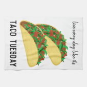 Linge De Cuisine Vivez chaque jour Comme c'est TACO MARDI Blanc (Horizontal)