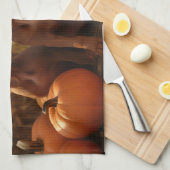 Linge De Cuisine Vizsla Chiot Automne Citrouille délice (Quart Plié)