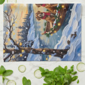 Linge De Cuisine Vizsla Christmas Boat Holiday (Plié)