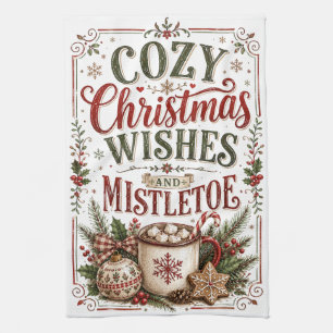 Linge De Cuisine Vœux de Noël Cozy
