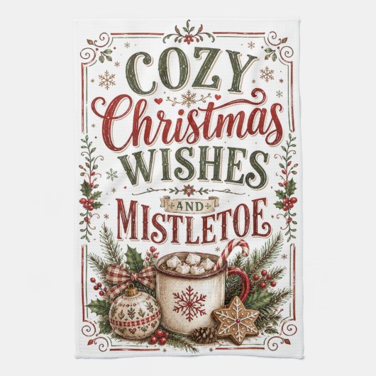 Linge De Cuisine Vœux de Noël Cozy (Vertical)