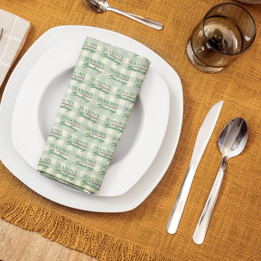 Linge De Cuisine Vœux de Noël Gingham