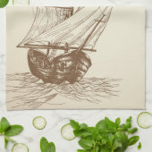 Linge De Cuisine Voilier vintage (Plié)