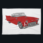 Linge De Cuisine Voiture rouge classique des années 50<br><div class="desc">Une voiture rouge classique d'ère des années 50</div>