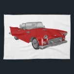 Linge De Cuisine Voiture rouge classique des années 50<br><div class="desc">Une voiture rouge classique d'ère des années 50</div>