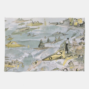 Linge De Cuisine Voitures futuristes de science-fiction vintage, ta