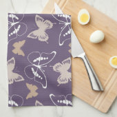 Linge De Cuisine Vol de crème violette de papillons (Quart Plié)
