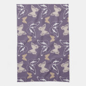 Linge De Cuisine Vol de crème violette de papillons (Vertical)