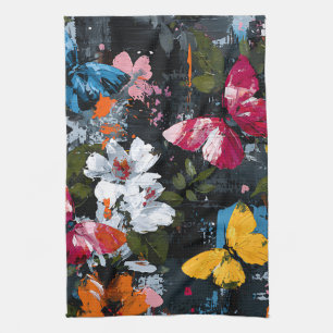 Linge De Cuisine Vol de papillon abstrait vibrant (2)