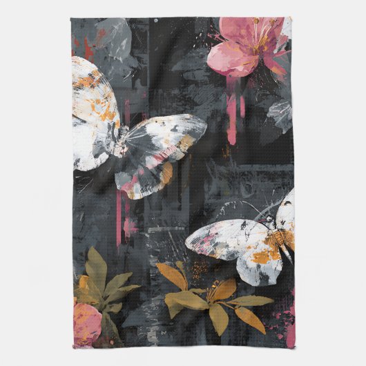 Linge De Cuisine Vol de Papillon Abstrait Vibrant (3) (Vertical)