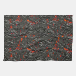 Linge De Cuisine Volcan de lave molle noir et rouge