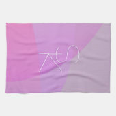 Linge De Cuisine Vos initiales de chevauchement | Géométrique rose  (Horizontal)