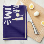 Linge De Cuisine Votre Devise Marine Vin Humoristique Conception De (Quart Plié)