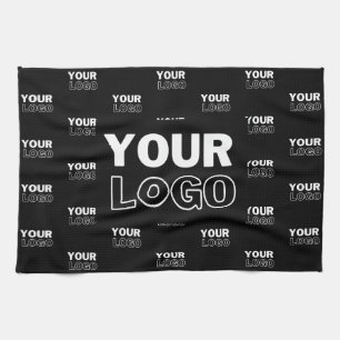 Linge De Cuisine Votre logo et arrière-plan Logo répétitif Noir