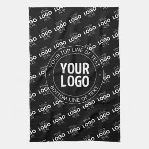 Linge De Cuisine Votre logo et texte personnalisable avec motif de