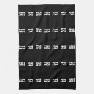 Linge De Cuisine Votre logo motif de bande striée horizontalement