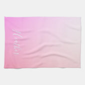 Linge De Cuisine Votre nom ou mot | Pink Ombre Gradation (Horizontal)