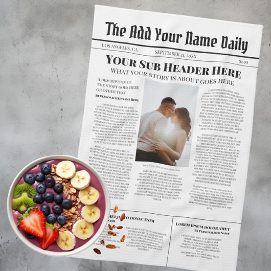 Linge De Cuisine Votre propre article d'actualité de première page 