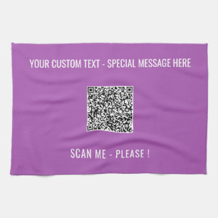 Linge De Cuisine Votre QR Code Scan Info Texte personnalisé Serviet