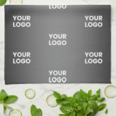 Linge De Cuisine Votre simple logo répétitif | Gradient noir et gri (Plié)