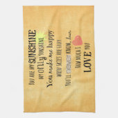 Linge De Cuisine Vous êtes ma Sunshine Word Art Typographie (Vertical)