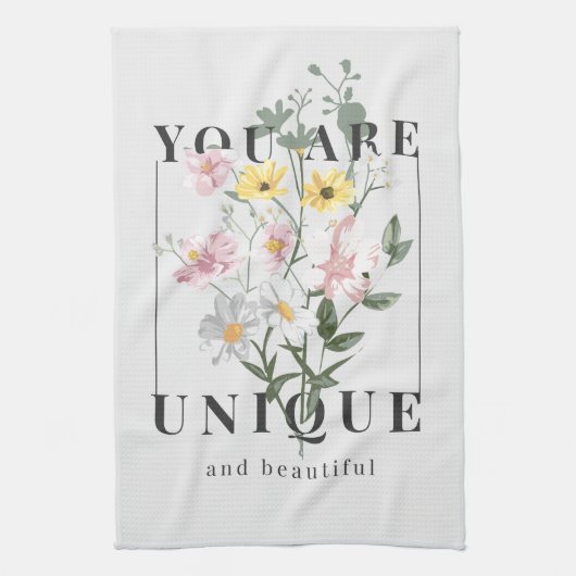 Linge De Cuisine Vous êtes un Slogan floral unique (Vertical)