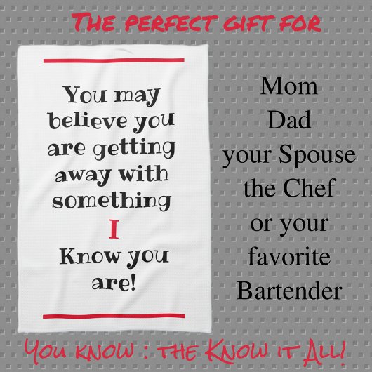 Linge De Cuisine Vous Pouvez Croire Que Je Connais L'Humour