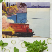 Linge De Cuisine Voyage au Lac Léman (Plié)