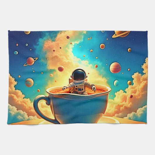 Linge De Cuisine Voyage cosmique du café de l'astronaute (Horizontal)
