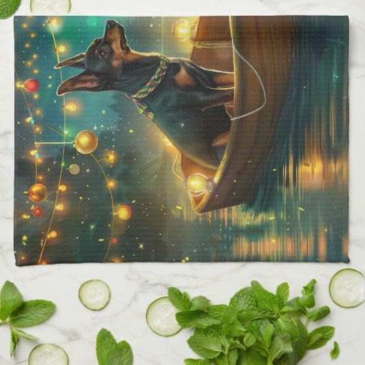 Linge De Cuisine Voyage de Noël australien Kelpie (Plié)