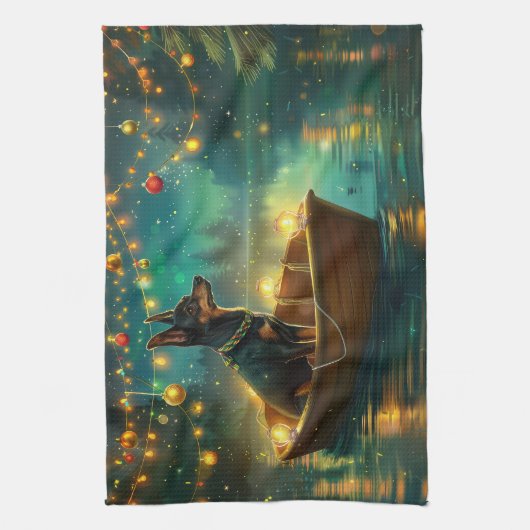 Linge De Cuisine Voyage de Noël australien Kelpie (Vertical)