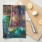 Linge De Cuisine Voyage de Noël festif du Cockapoo (Quart Plié)