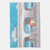 Linge De Cuisine Voyage en train avec chat (Vertical)