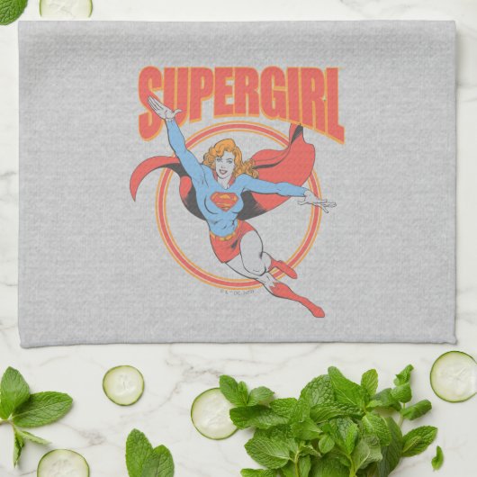 Linge De Cuisine Vrai Vintage Supergirl Flying Graphic (Plié)